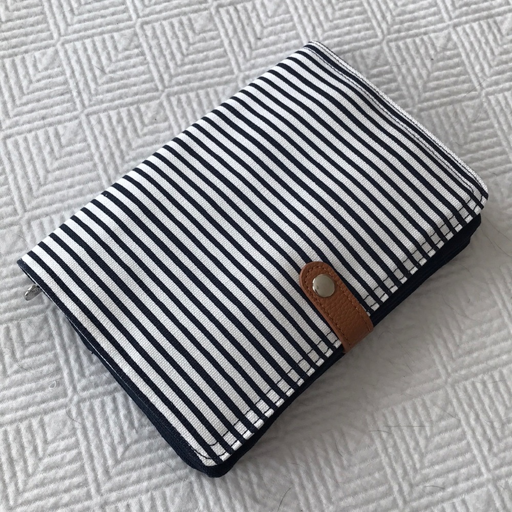 Thirty-One “Double Up” Navy Stripped Crossbody Bag
